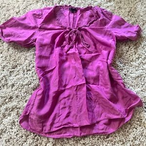 Gap vintage 2000s y2k cute tie up pink flowy women's summer mom top